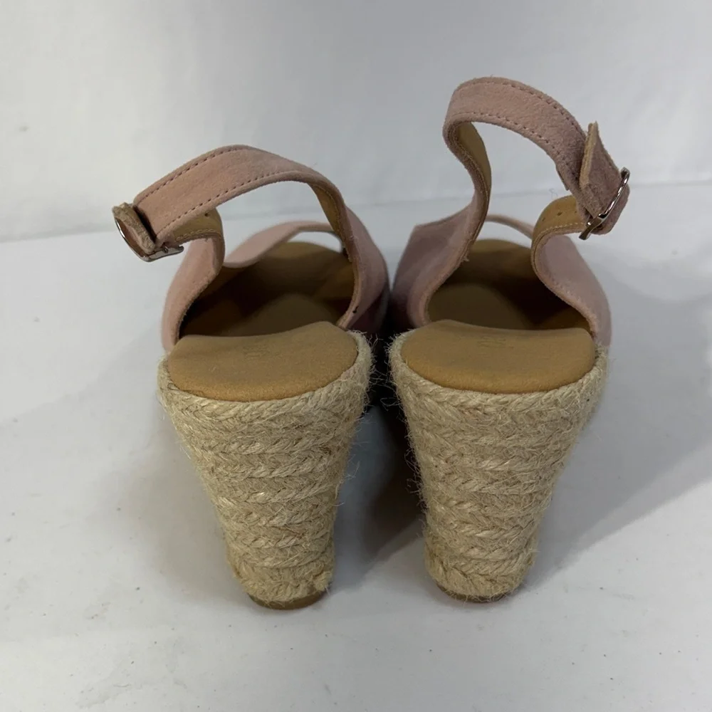 🌹 nwob Paseart  Pink Suede Wedge espadrilles Sandals